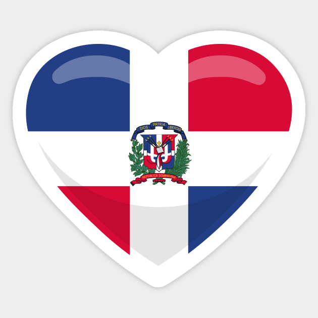 Dominican Republic Flag Heart Sticker by SunburstGeo